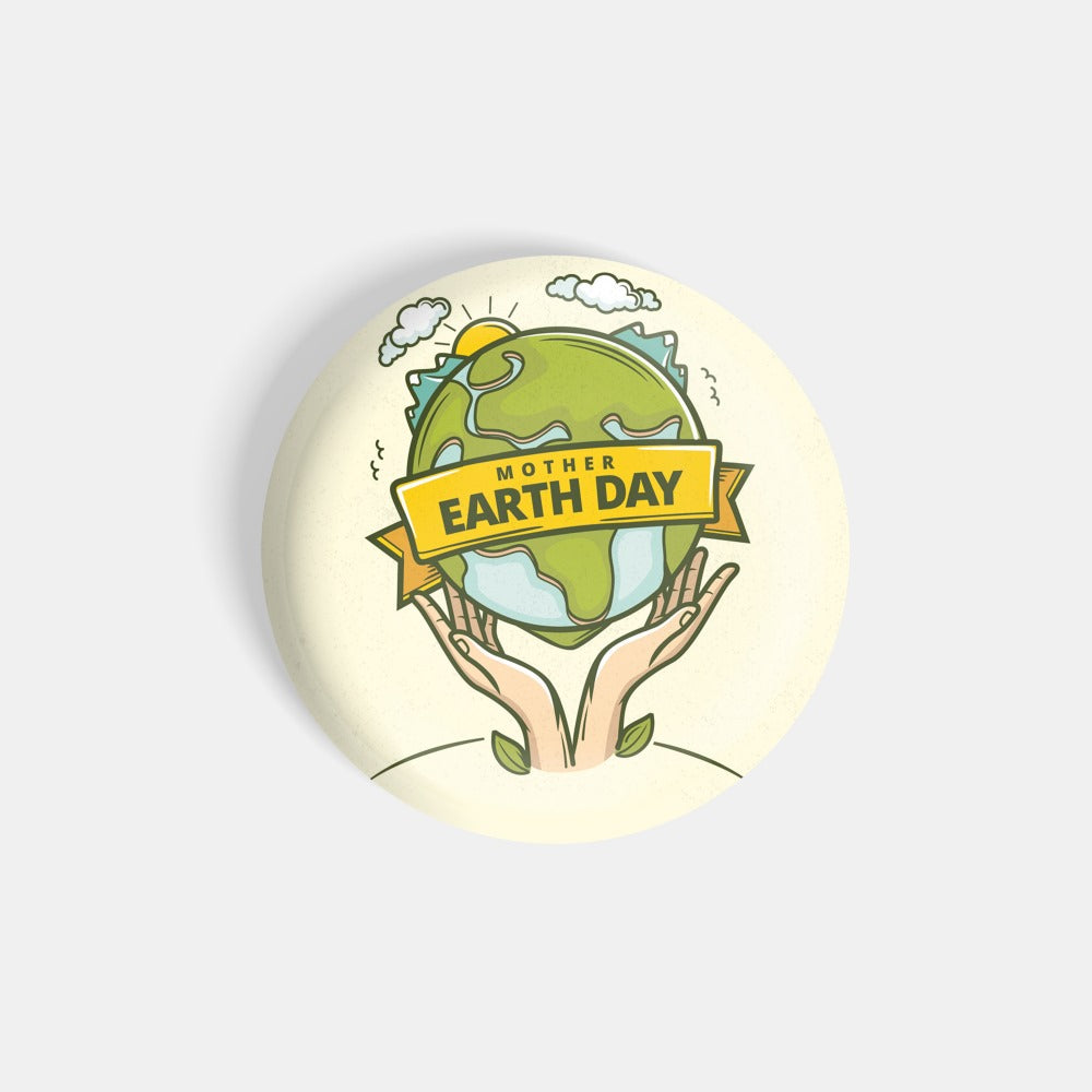 dhcrafts Round Fridge Magnet Yellow World Tourism Day D1 Glossy Finish Design Pack of 1 (75 mm)